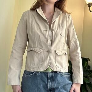 Y2k old navy cream fitted button up jacket size medium